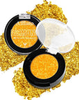 Yellow Glitter Eyeshadow, Highly Pigmented Metallic Chrome Yellow Shimmer Eyeshadow Palette with Fine Lime Green Sparkles, Long Lasting Waterproof Sparkling Eye Shadow for Women Mature Skin, Talc Free