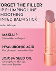 LAWLESS Forget the Filler Lip Plumping Line Smoothing Tinted Balm, Whisper, Pink, 0.09 Ounce