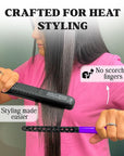 Herstyler Hair Straightening Comb - Straightener Comb for Flat Iron - Makes Styling Easy - Get Straight Hair in Minutes (Purple)