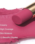 Oulac Rose Pink Matte Lipstick for Women, Lipstick & Blush Duo,Soft Creamy Satin Finish Lipsticks, Moisturising Formula, Rich Color Lips, Highly Pigmented, Rose Oil, Vegan & Cruelty-Free| 3.6g (Y07)