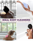 3 Pieces Exfoliating Washcloth Towel African Net Sponge Japanese Washcloth Exfoliating Sponge Loofah Exfoliating Body for Body Exfoliation(Pink,Blue,Green)
