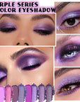 evpct 9 Colors Purple Glitter Eyeshadow Palette, Lavender Violet Purple Pink Glitter Metallic Shimmer Sparkly Eye Shadow Palette Makeup for Older Women Blue Eyes, Highly Pigmented Waterproof eyeshadow
