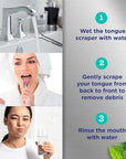 GuruNanda Tongue Scraper for Adults (2 Pack) with Travel Case, 420 Medical-Grade 100% Stainless Steel Tongue Cleaner, Aids in Fresh Breath & Oral Care