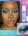 AMY'S DIARY Duochrome MultiChrome Chameleon Liquid Metallic Eyeshadow, High-Impact Multi-Dimensional Finish,blue Teal Silky Smooth and High Pigment Holographic Glitter Eyeshadow Makeup (05#)