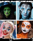 Black Face Paint 70ml - Professional Water-Based Full Coverage Body Paint for Skeleton, Clown & Vampire Looks, Non-Toxic Washable Face Body Paint for Adults Halloween SFX Cosplay Makeup