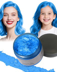Blue Hair Color Wax - Temporary & Washable Hair Styling Mud Gel for Men, Women, Kids,For Halloween, Cosplay, Party, Crazy Hair Day & Children's Day