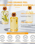 HIQILI 16 Fl Oz Orange Essential Oil, Pure and Natural for Diffuser, Skin - 500ML