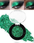 Green Glitter Eyeshadow, Highly Pigmented Fine Pressed Glitter Emerald Green Metallic Eye Shadow Palette Sparkling Makeup, High Impact Long Lasting Waterproof Eye Glitters for Women & Girls, Talc Free