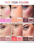Pink Powder Blush Palette, Matte Powder Makeup Blush for Cheeks, Natural Glow Face Blush Contour Palette, Lightweight,Smooth, Highly Pigmented Buildable Color, Long-lasting All-Day Face Enhancing-Pink