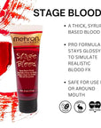 Mehron Makeup Stage Blood | Realistic For Halloween | Washable Fake Blood for Special FX, Stage & Screen, Halloween, & Cosplay (Bright Arterial)