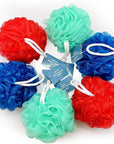 Amazon Basics Bath and Shower Loofah, Multicolor, Pack of 6