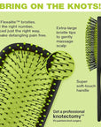 Conair The Knot Doctor for Premium Pro Detangling Brush for Wet or Dry Hair with Green Storage Case, Black