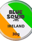 Blue Squid Face Paint Water Based Single Cake Professional Face & Body Paint - Water Activated, Kids Adults Face Painting for Costume, Halloween Makeup, Cosplay - Green, White, & Orange Face Paint 30g