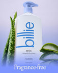 Billie Sensi Ultra-Gentle Women's Body Lotion, Fragrance-Free, Allantoin & Aloe Vera, 18 fl oz