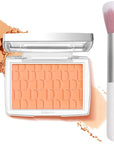 Coral Blush Powder Blush for Cheeks with Brush, Matte Blush Palette Blush Powder Face Blusher, Natural Blendable Formula Silky Lightweight Makeup Blush Rubores de Maquillaje, 004#