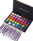 UCANBE Spotlight Eyeshadow Palette + 15 PCS Eye Brushes Makeup Set, Professional 40 Color Matte Shimmer Glitter Eye Shadow Pallet Highly Pigmented Waterproof Long Lasting Make up Pallete