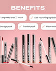 Sacheu Lip Liner Stay-N Peel Off Lip Stain — Long Lasting Matte Lip Tattoo Transfer Proof Lipstain Infused with Hyaluronic Acid & Vitamin E for All Skin Types — Vegan & Cruelty-Free, Sinamon