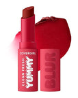 COVERGIRL Clean Fresh Yummy Blur Lipstick, Blurring Effect, Matte Lip Color, Sweet Pomegranate Flavored, Vegan Formula - 200 Blur the Pom (Blue Red)