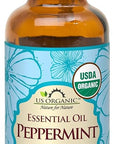 US Organic 100% Pure Peppermint Essential Oil - USDA Certified Organic - 30 ml - w/Improved caps and droppers (More Size Variations Available)