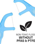 REACH Dental Floss Picks, Mint, Plaque Remover for Teeth, for Hard to Reach Areas, Easy Grip Handle, Comfortable Multi-Use Flosser for Adults, Oral Care, PFAS Free, 90 Count