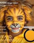UCANBE Yellow Face Body Paint Makeup Foundation, Professional Cream Greasepaint for Kids & Adults, Non-Toxic SFX Makeup Facepaint Kit for Halloween Parties, Minions Emoji Lion Tiger Costume & Cosplay