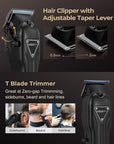 Electric Hair Clippers for Men, Cordless Clipper and Trimmer Set, Clippers for Hair Cutting Kit with Long Battery Life, Hair Grooming Trimmer for Family Kids and Self-Haircut Use