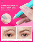 Expert Eyebrow Hair Removal Tweezer with Leather Case, GlamTweeler High Precision Slant Tip Stainless Steel Tweezers for Men and Women (Robin's Egg Blue)