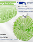 Silicone Body Scrubber, Exfoliating Body Scrubber for All Skin Types, Handheld Shower Brush with Rich Lathering and Easy Cleaning (Green)