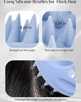 HEETA Silicone Bristles Scalp Scrubber & Massager for Hair Growth, Dandruff Removal & Relaxation - Shampoo Brush with Wet/Dry Hair (Pink & Blue)