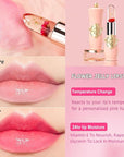 firstfly Pack of 6 Crystal Flower Jelly Lipstick, Long Lasting Nutritious Lip Balm Lips Moisturizer Magic Temperature Color Change Lip Gloss (Pink)