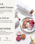 KIMUSE Face Sticks Trio, Cream Blush Stick & Highlighter Stick & Contour Stick for Sculpt the Cheeks, Long Lasting Cream Contour Stick Trio for Face Makeup, with Brush