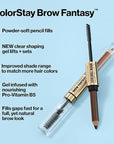Revlon ColorStay Brow Fantasy, All In One Eyebrow Powder Pencil with Shaping Clear Gel, Gel Infused with Panthenol, Smudge-proof, 16HR Visibly Full Brows, 003 Medium Brown