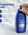 NIVEA Nourishing Botanical Blossom Body Wash with Nourishing Serum, Moisturizing Body Wash for Women, Enriched with Provitamin B5 and Vitamin E, 30 Fl Oz Bottle