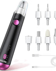 Electric Nail Drill, 8-in-1 Cordless Electric Nail File with LED Light, 5 Speeds Rechargeable Manicure and Pedicure Kit Hand Foot Care Tool for Nail Grinder Trim Polish for Women Baby