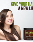 Rosemary Deep Conditioning Hair Mask for Dry Damaged Hair and Growth with Collagen Argan Oil - Rosemary Oil Leave in Conditioner aceite de romero puro y natural 8.5 fl oz x 2 Pack