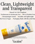 Vacation Classic Sunscreen Lotion SPF 30, Water-Resistant, Lightweight, Transparent on All Skin Tones, Dermatologist-Tested, Vegan, Travel Size, 3.4 Fl. Oz. (Value Pack of 3)