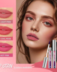 3 Pcs Peel Off Lip Stain Lip Tint Set, Lip Stain Peel Off Matte Lip Liner, Long-Lasting Lip Tint Stain Peel Off Lip Gloss, Waterproof Non-stick Cup Peel Off Lipstick Lip Stains for Women