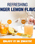 TEAZEN Lemon Ginger Hot Kombucha Tea, Spice Tea, Live Probiotics & Postbiotics, Relaxation and Warmth for Colds and Sore Throat, Hydration Drink Mix, Sugar Free, 10 Sticks, 1.76oz