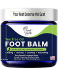 Tea Tree Oil Balm – Moisturizer for Dry Cracked Feet – Instantly Hydrates & Soothes Irritated Skin & Athlete's Foot – Best Care for Women and Men – Made in USA