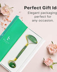 Beauty by Earth Jade Roller for Face - Smoothes Fine Lines & Wrinkles, Face Massager Skin Care Tools with Small Eye Roller for Puffy Eyes, De-Puffing & Firming Facial Tool, Self Care Gifts for Women