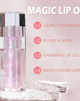 Color Changing Lip Oil,Clear to Pink Magic Big Lip
