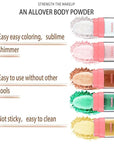Glitter Powder Highlighter Makeup, Body Brightens the Natural (04# Greens)
