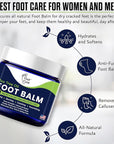 Tea Tree Oil Balm – Moisturizer for Dry Cracked Feet – Instantly Hydrates & Soothes Irritated Skin & Athlete's Foot – Best Care for Women and Men – Made in USA