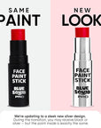 Blue Squid PRO Red Face Paint Stick - Waterproof Body Paint for Adults & Kids Eye Black Baseball, Eyeblack Softball - Vegan Hypoallergenic Twist-Up Non-Toxic Makeup Stick for Cosplay, Sports & SFX