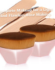 Daubigny Foundation Makeup Brush Flat Top Kabuki Hexagon Face Blush Liquid Powder Foundation Brush for Blending Liquid, Cream or Flawless Powder Cosmetics with Bonus Protective Case (Light Pink)