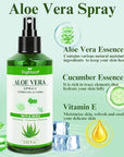 Aloe Vera Spray from Freshly Cut Pure Aloe, Aloe Vera Spray for Skin& Hair, Aloe Vera Spray for Sunburn Relief, 6.93oz, Absorbs Rapidly, Infused wirh Cucumber Essence