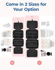 BAGSMART Travel Toiletry Bag with Jewelry Organizer, Hanging Travel Bag for Toiletries, Puffy Makeup Cosmetic Bag Organizer, Carry-on Travel Accessories Essentials, Black-M