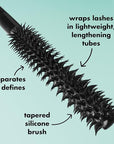 e.l.f. Lash XTNDR Mascara, Made With Tubing Technology For The Look Of Lash Extensions, Clump & Flake Free, Vegan & Cruelty-Free, Pitch Black