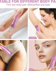 OLOV Electric Body Hair Trimmer - Groin Trimmer for Men - Bikini Trimmer Women - Wet/Dry Shaver Groomer, Replaceable Ceramic Blade Heads, USB Recharge Dock, Waterproof Hygiene Razor, Pink