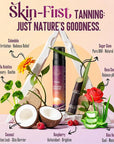 Self Tanner Mousse Kit - 250mL XL & Mitt & Strap | 1-Hour Express Dark Bronze + Plant 30% DHA for Long-Lasting Tan | No Orange Tones, Streak-Free & Odorless | Natural Sunless Glow